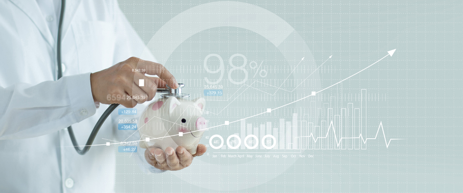 Healthcare business graph and Medical examination, Abstract doct