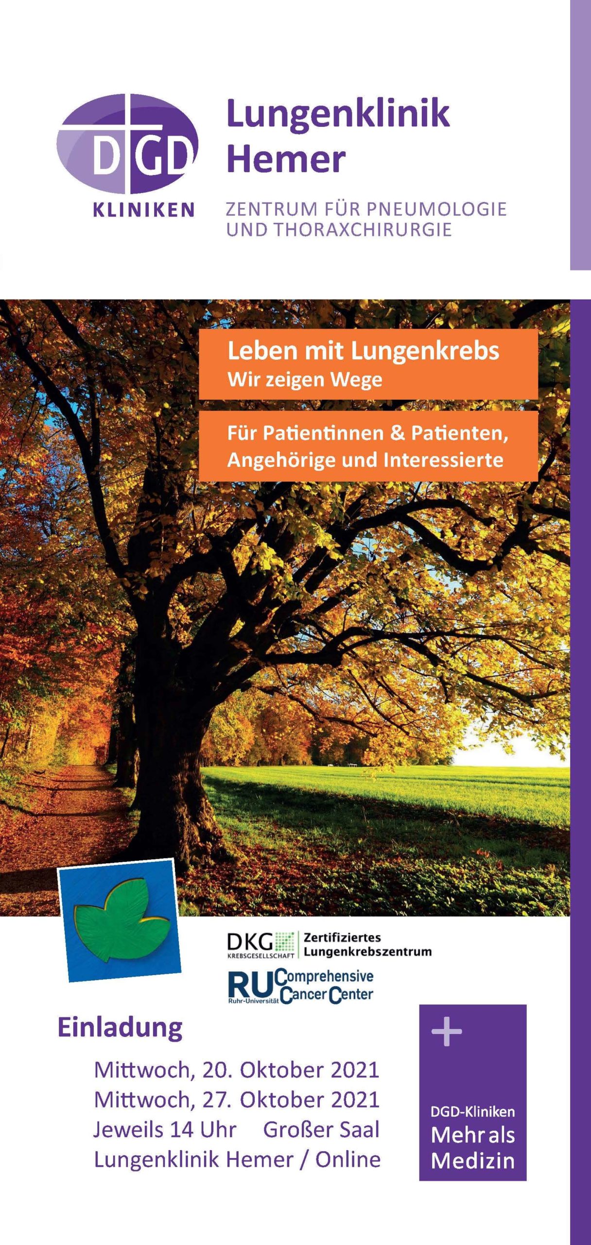 Leben mit Lungenkrebs. Wir zeigen Wege. Für Patientinnen & Patienten, Angehörige und Interessierte