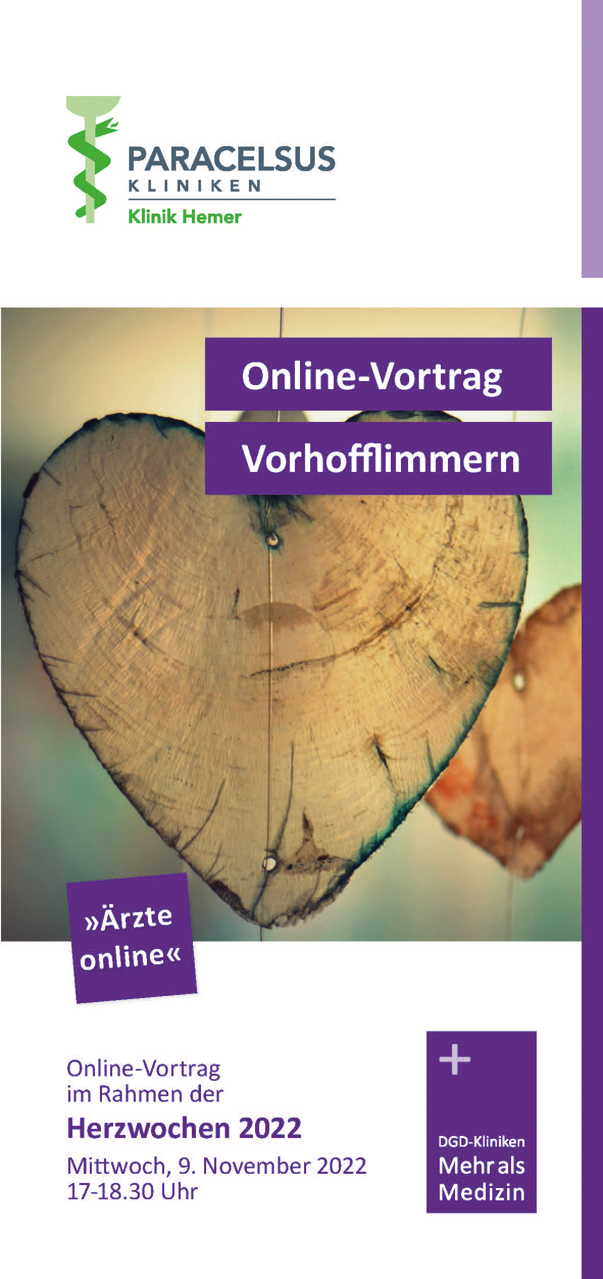 Online-Vortrag "Vorhofflimmern" im Rahmen der Herzwochen 2022