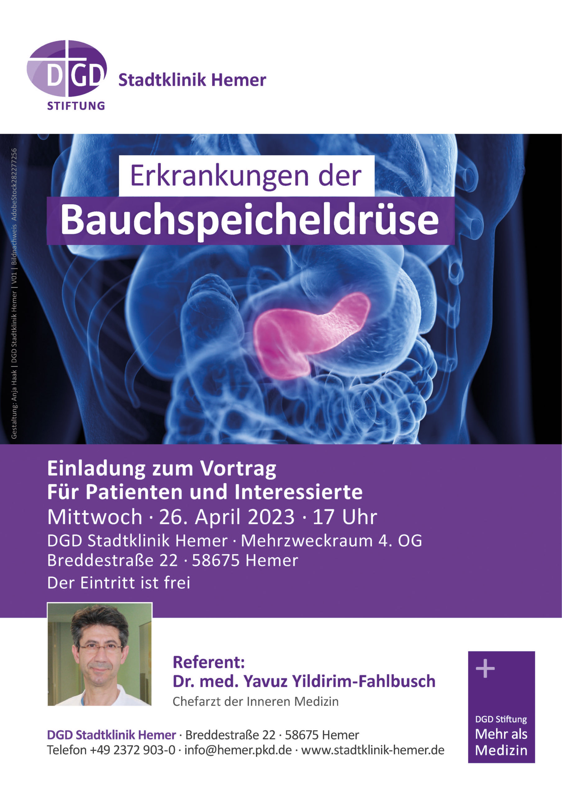 Vortrag für Patienten und Interessierte: Erkrankungen der Bauchspeicheldrüse