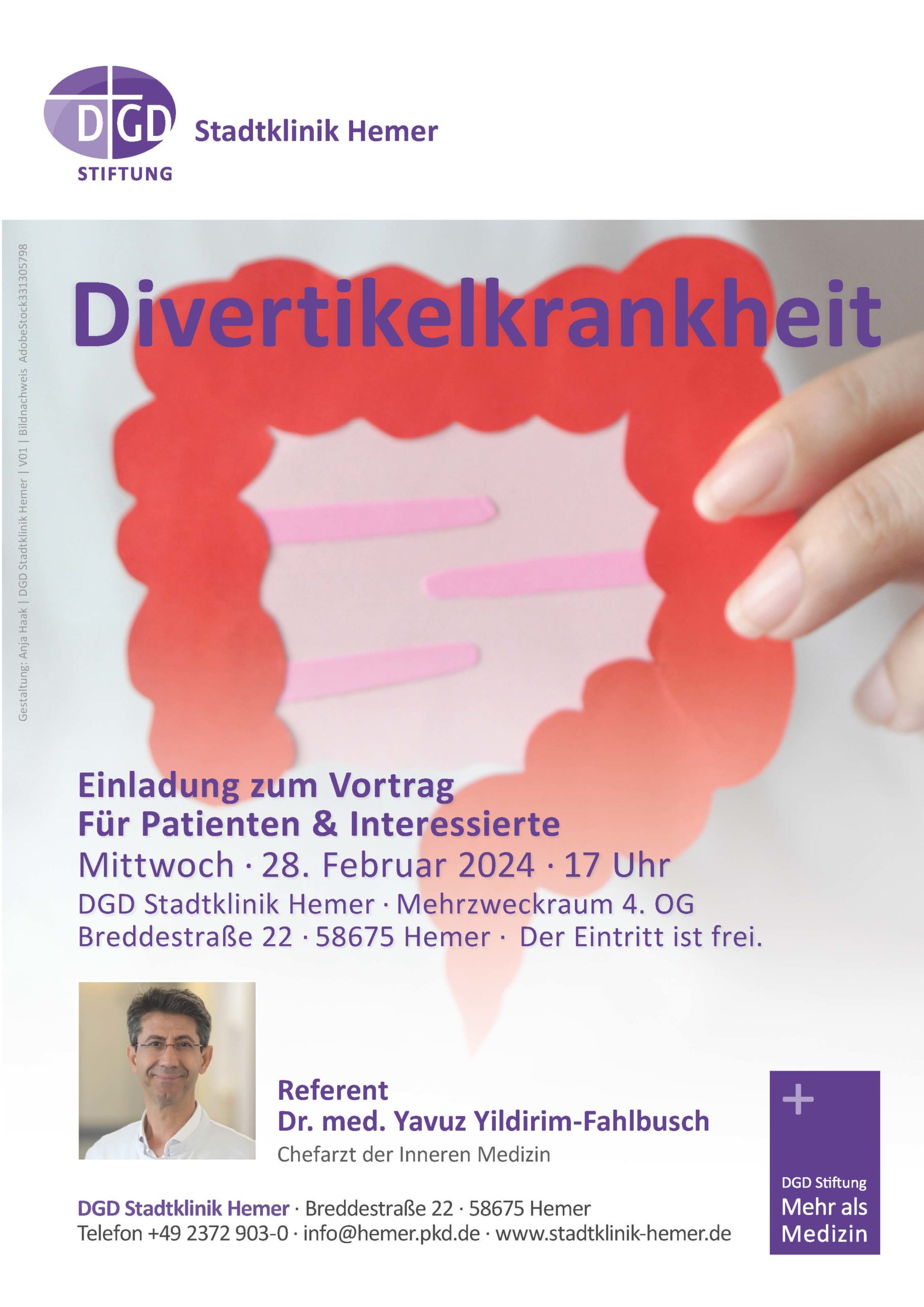 Vortragsveranstaltung für Patienten und Interessierte: Divertikelkrankheit